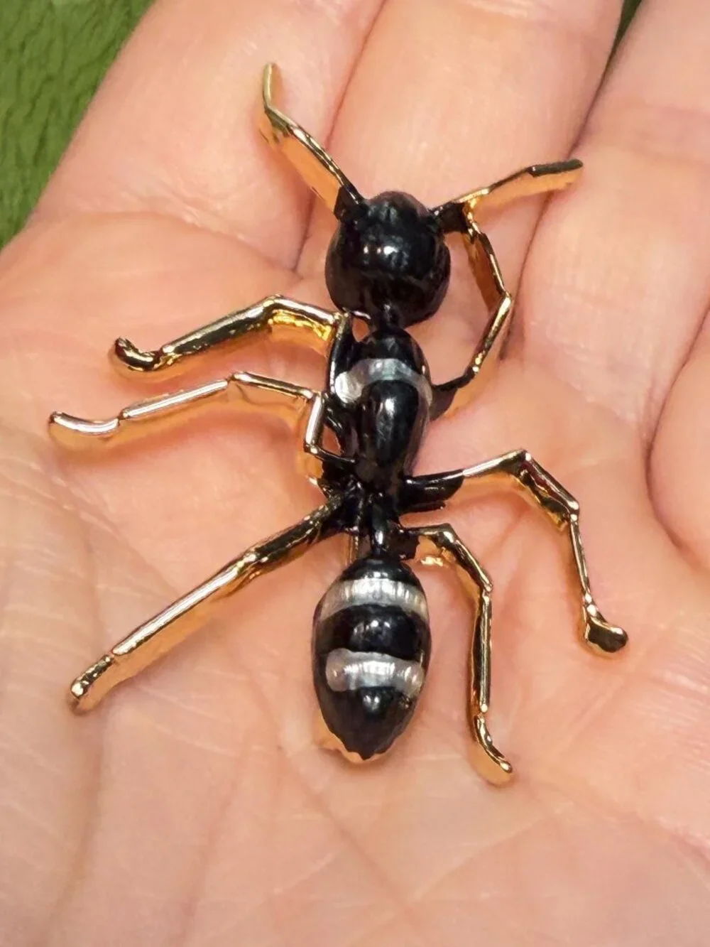 Ant Brooch Gold Tone Insect Pin Bug Jewelry Statement Style 2.25 inches